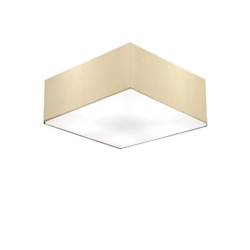 Plafon Quadrado Vivare Md-3001 Cúpula Em Tecido 12/35x35cm - Bivolt Algodão-crú 127/220v