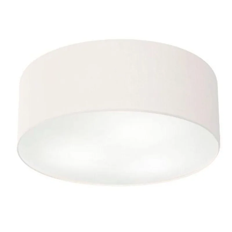 Plafon de Teto Md-3006 com Cúpula em Tecido Cilíndrica 60X15CM Bivolt 110V-220V Branco Vivare Brasil