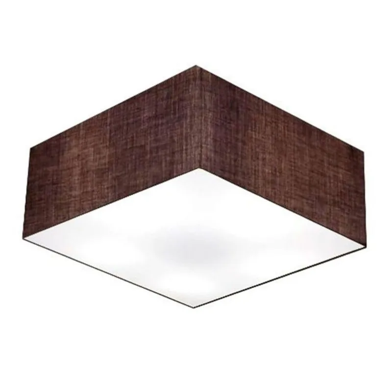 Plafon Quadrado Vivare Md-3012 Cúpula Em Tecido 21/50x50cm - Bivolt Café 127/220v