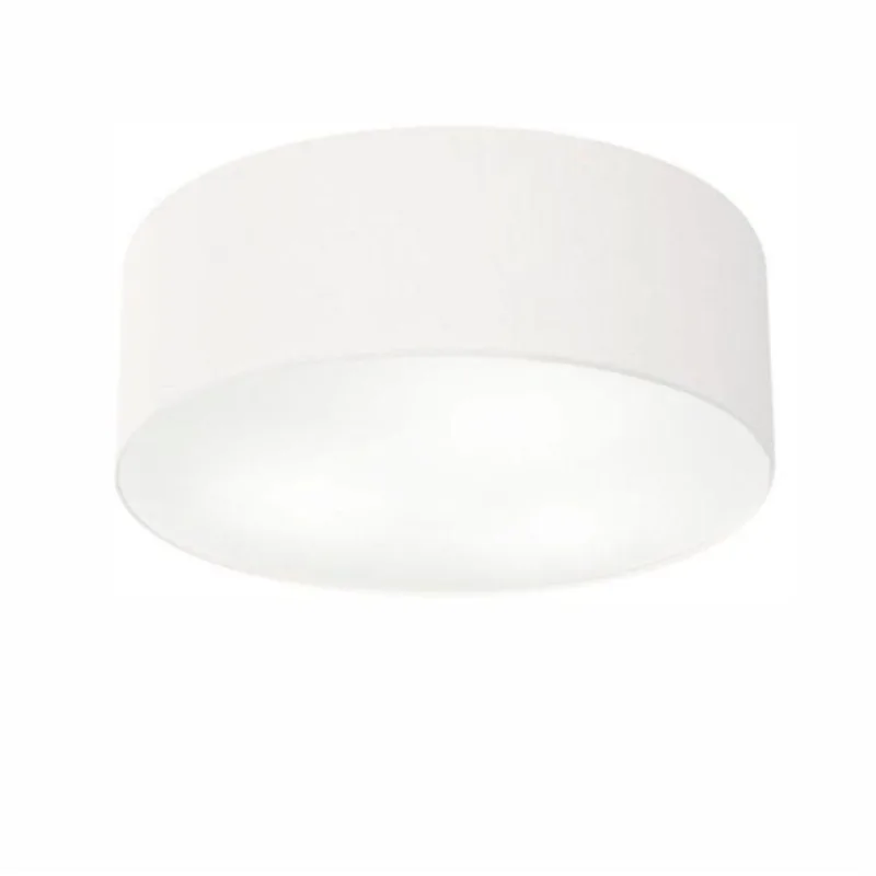 Plafon Cilíndrico Vivare Md-3014 Cúpula Em Tecido 50x15cm - Bivolt Branco 127/220v