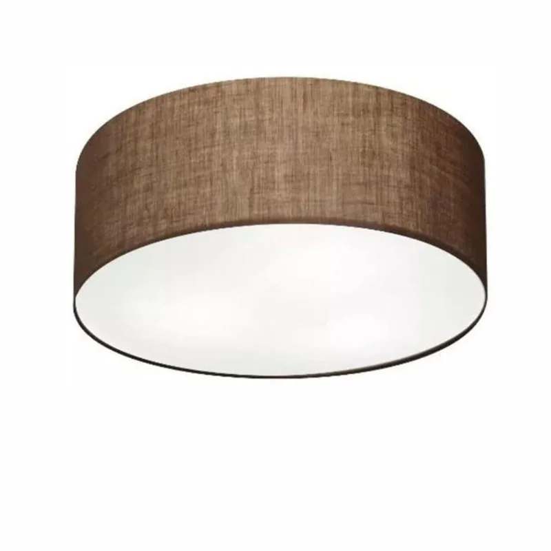 Plafon Cilíndrico Vivare Md-3014 Cúpula Em Tecido 50x15cm - Bivolt Café 127/220v