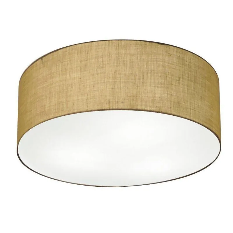 Plafon Cilíndrico Vivare Md-3019 Cúpula Em Tecido 80x15cm - Bivolt Palha 127/220v