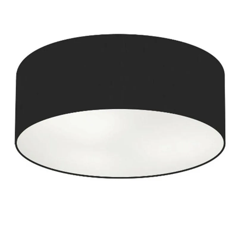 Plafon Cilíndrico Vivare Md-3019 Cúpula Em Tecido 80x15cm - Bivolt Preto 127/220v