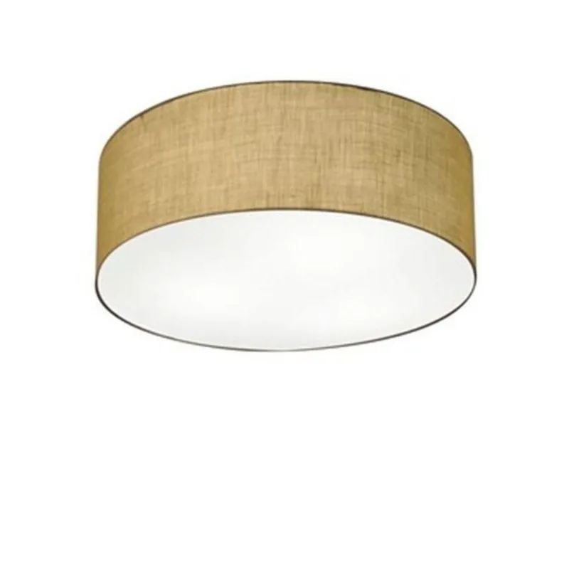 Plafon de Teto Md-3046 com Cúpula em Tecido de Sobrepor Bivolt 110V-220V Palha Vivare Brasil