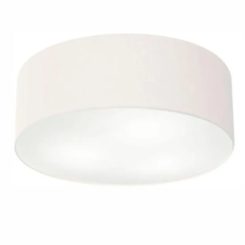 Plafon Cilíndrico Vivare Md-3049 Cúpula Em Tecido 70x15cm - Bivolt Branco 127/220v