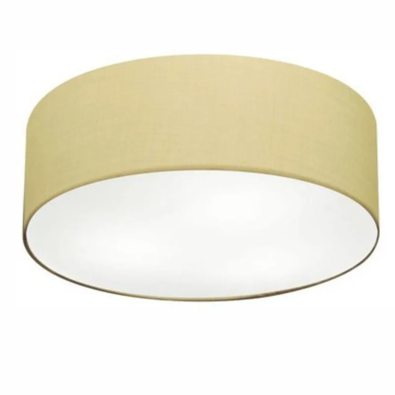 Plafon Cilíndrico Vivare Md-3049 Cúpula Em Tecido 70x15cm - Bivolt Algodão-crú 127/220v
