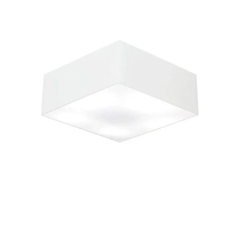 Plafon Quadrado Vivare Md-3050 Cúpula Em Tecido 12/40x40cm - Bivolt Branco 127/220v