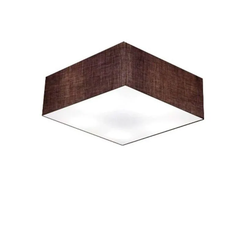 Plafon Quadrado Vivare Md-3050 Cúpula Em Tecido 12/40x40cm - Bivolt Café 127/220v