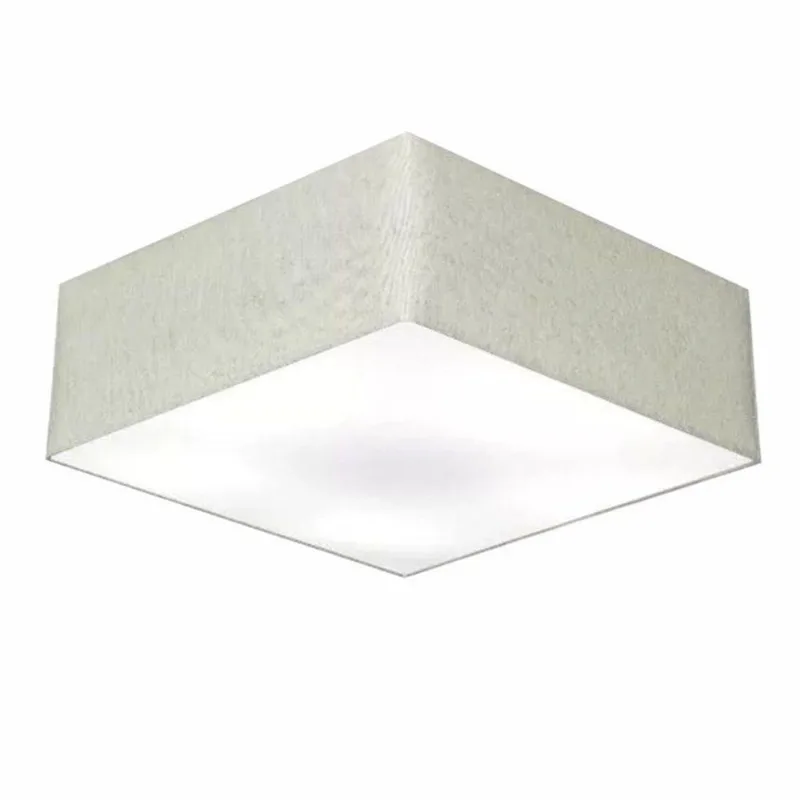 Plafon Quadrado Vivare Md-3051 Cúpula Em Tecido 15/45x45cm - Bivolt Rustico-cinza 127/220v