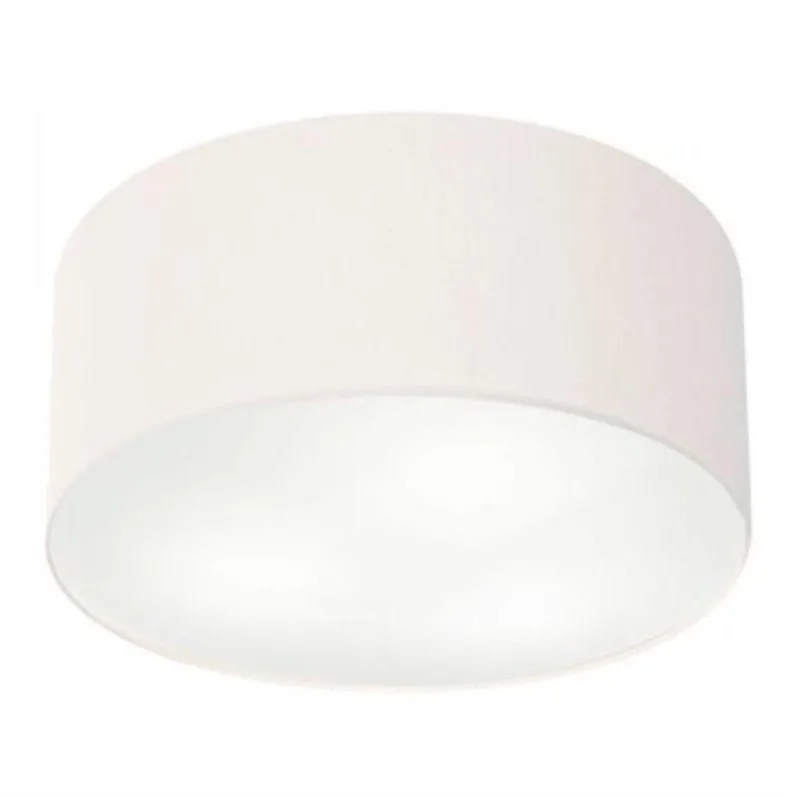 Plafon Cilíndrico Vivare Md-3055 Cúpula Em Tecido 80x21cm - Bivolt Branco 127/220v