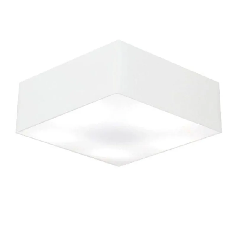 Plafon Quadrado Vivare Md-3056 Cúpula Em Tecido 15/70x70cm - Bivolt Branco 127/220v