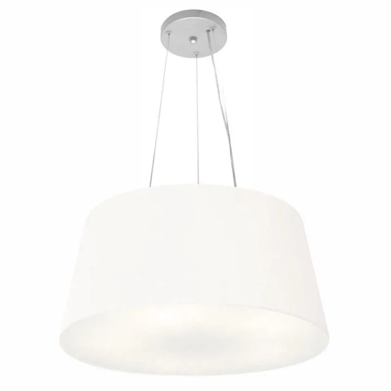 Lustre Pendente Md-4048 com Cúpula em Tecido Cone Bivolt Branco Vivare Brasil Iluminação - Vivare Brasil Iluminação - Casa E Construção