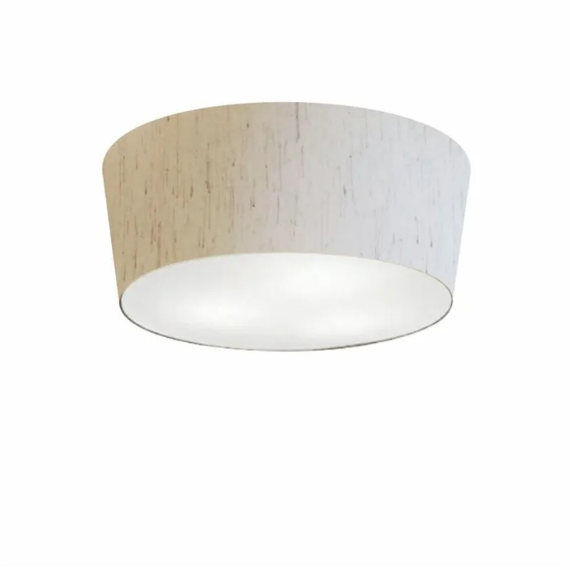 Plafon Cone Vivare Md-3003 Cúpula Em Tecido 12/40x35cm - Bivolt Linho Bege 127/220v