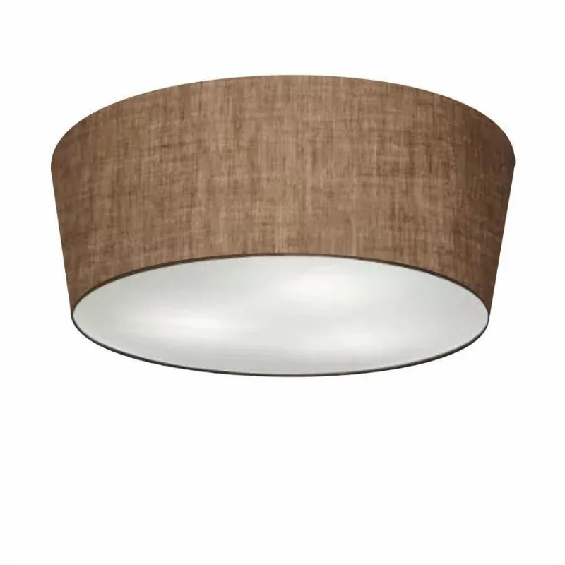 Plafon Cone Vivare Md-3004 Cúpula Em Tecido 15/50x40cm - Bivolt Café 127/220v
