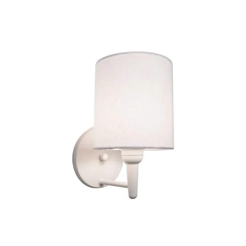 Arandela Cilíndrica Vivare Md-2009 Base Branco Cúpula Em Tecido - Bivolt Branco-branco 127/220v