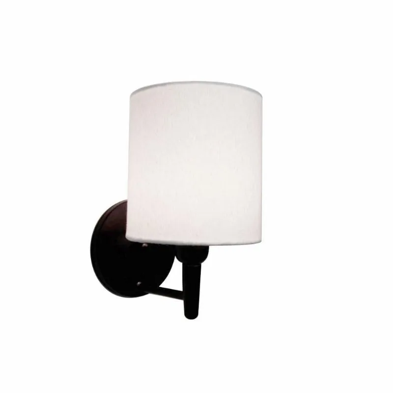 Arandela Cilíndrica Vivare Md-2009 Base Preto Cúpula Em Tecido - Bivolt Preta-branco 127/220v