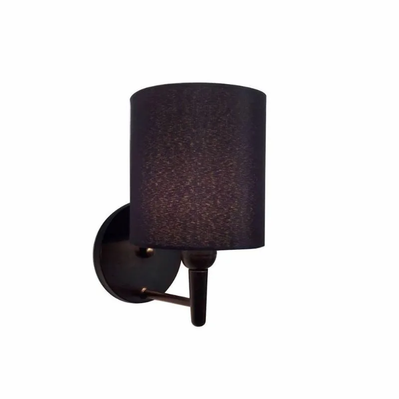Arandela Cilíndrica Vivare Md-2009 Base Preto Cúpula Em Tecido - Bivolt Preto-preto 127/220v