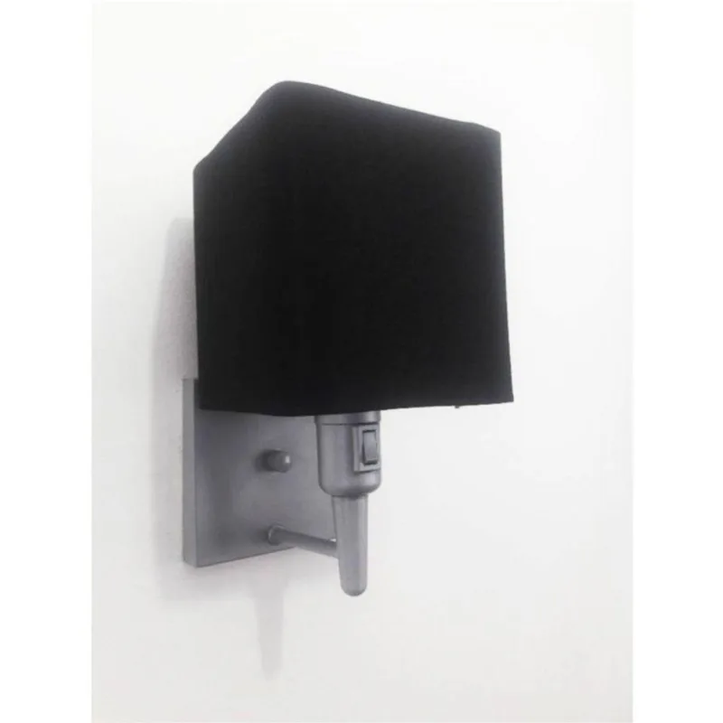 Arandela Quadrada Vivare Md-2019 Base Cinza Com Interruptor E Cúpula Em Tecido - Bivolt Cinza-preto 127-220v