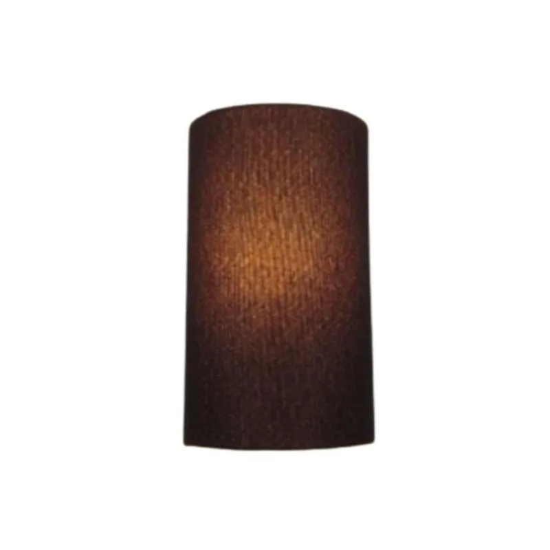 Arandela Meia Cana Vivare Md-2031 Cúpula Em Tecido 30-18x16cm - Bivolt Café 127-220v