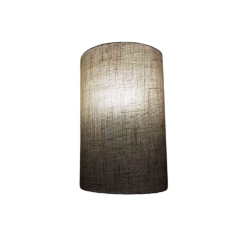 Arandela Meia Cana Vivare Md-2031 Cúpula Em Tecido 30-18x16cm - Bivolt Rustico-bege 127-220v