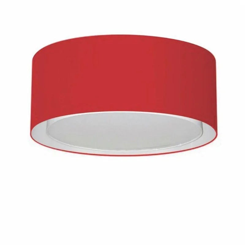 Plafon Cilíndrico Duplo Vivare Md-3036 Cúpula Em Tecido 50x25cm - Bivolt Bordo 127/220v