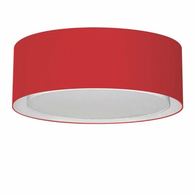Plafon Cilíndrico Duplo Vivare Md-3037 Cúpula Em Tecido 60x25cm - Bivolt Bordo 127/220v - Vivare Brasil Iluminação