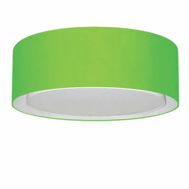 Plafon Cilíndrico Duplo Vivare Md-3037 Cúpula Em Tecido 60x25cm - Bivolt Verde-limão 127/220v