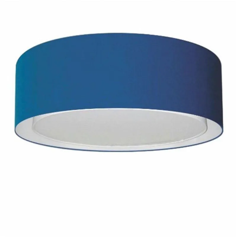 Plafon Cilíndrico Duplo Vivare Md-3038 Cúpula Em Tecido 80x30cm - Bivolt Azul-marinho 127/220v