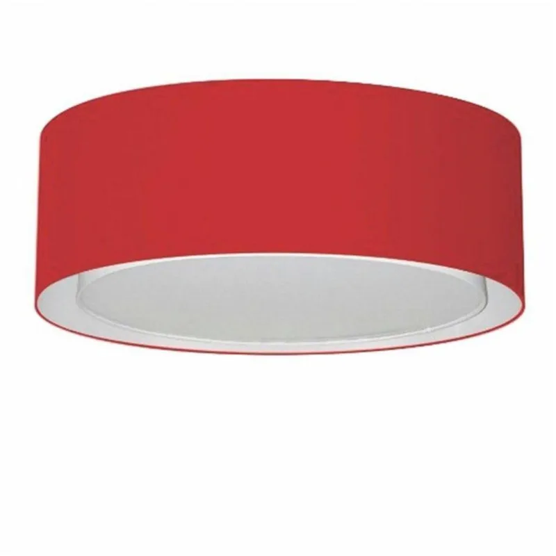 Plafon Cilíndrico Duplo Vivare Md-3038 Cúpula Em Tecido 80x30cm - Bivolt Bordo 127/220v