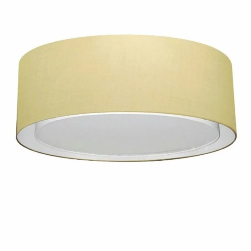 Plafon Cilíndrico Duplo Vivare Md-3038 Cúpula Em Tecido 80x30cm - Bivolt Algodão-crú 127/220v