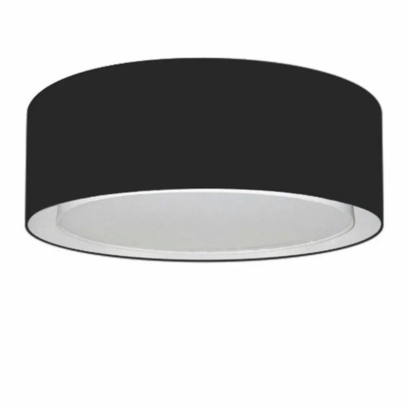 Plafon Cilíndrico Duplo Vivare Md-3038 Cúpula Em Tecido 80x30cm - Bivolt Preto 127/220v - Vivare Brasil Iluminação