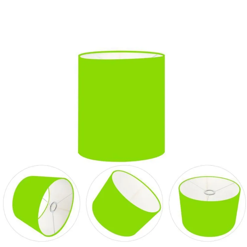 Cúpula Abajur E Luminária Cilíndrica Vivare Cp-7001 ø13x15cm - Bocal Nacional Verde-limão