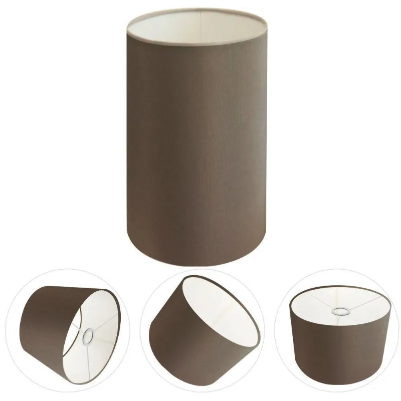 Cúpula Abajur E Luminária Cilíndrica Vivare Cp-7002 ø13x30cm - Bocal Nacional Cáqui