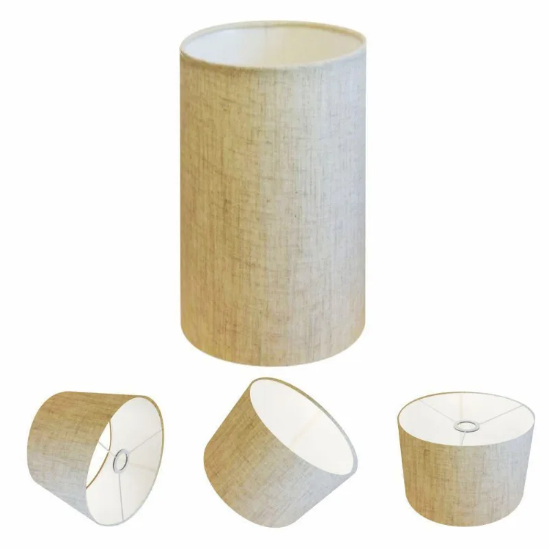 Cúpula Abajur E Luminária Cilíndrica Vivare Cp-7002 ø13x30cm - Bocal Nacional Rustico-bege