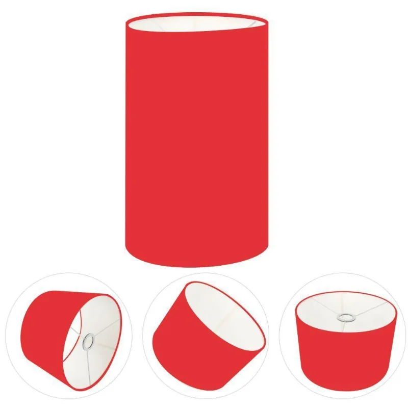 Cúpula Abajur E Luminária Cilíndrica Vivare Cp-7002 ø13x30cm - Bocal Nacional Vermelho
