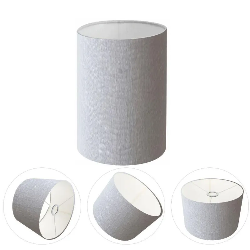 Cúpula Abajur E Luminária Cilíndrica Vivare Cp-7003 ø15x20cm - Bocal Nacional Rustico-cinza