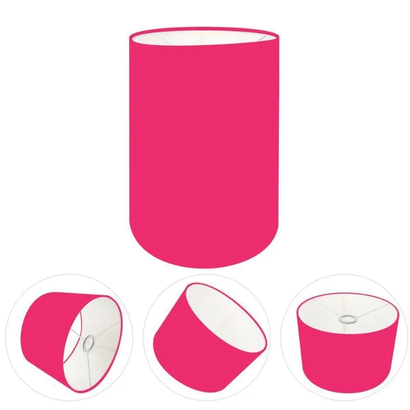 Cúpula Abajur E Luminária Cilíndrica Vivare Cp-7003 ø15x20cm - Bocal Nacional Rosa-pink