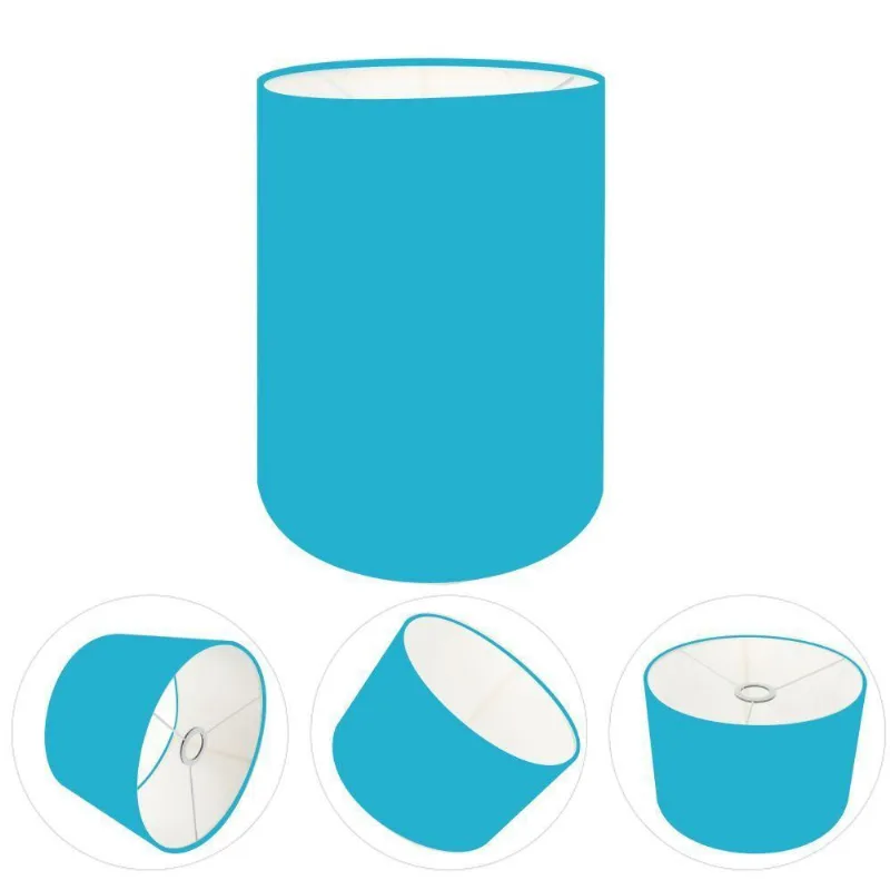 Cúpula Abajur E Luminária Cilíndrica Vivare Cp-7004 ø15x25cm - Bocal Nacional Azul-turquesa