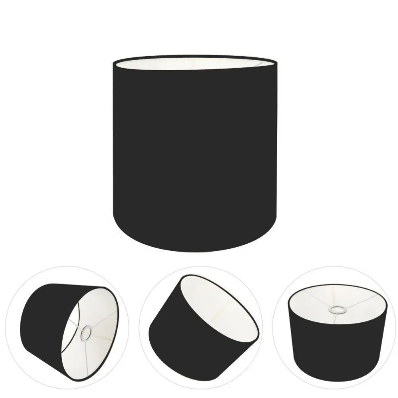Cúpula Abajur E Luminária Cilíndrica Vivare Cp-7005 ø18x18cm - Bocal Nacional Preto