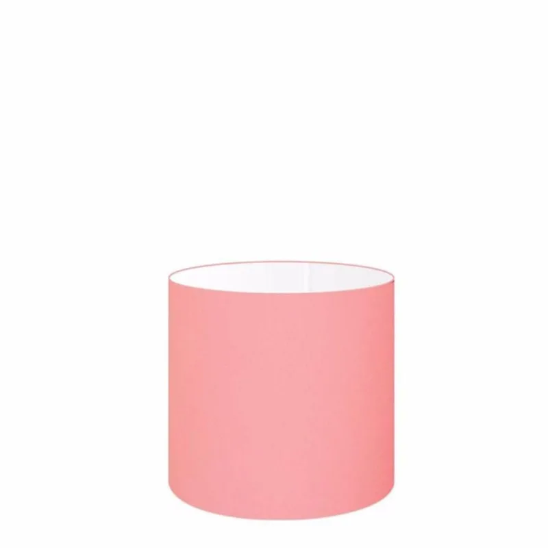 Cúpula Abajur E Luminária Cilíndrica Vivare Cp-7005 ø18x18cm - Bocal Nacional Rosa-bebê