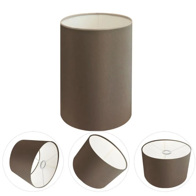 Cúpula Abajur E Luminária Cilíndrica Vivare Cp-7006 ø18x25cm - Bocal Nacional Cáqui