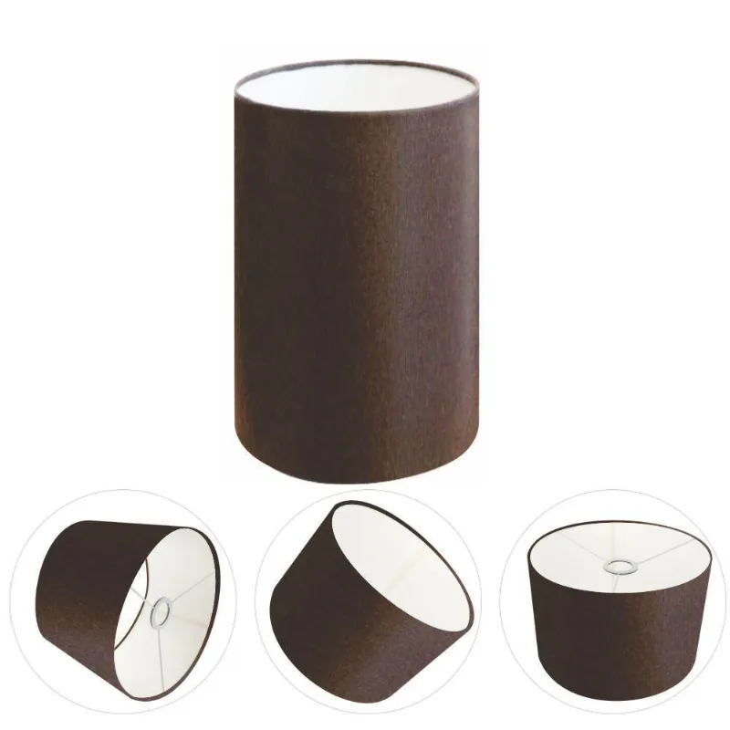 Cúpula Abajur E Luminária Cilíndrica Vivare Cp-7006 ø18x25cm - Bocal Nacional Café