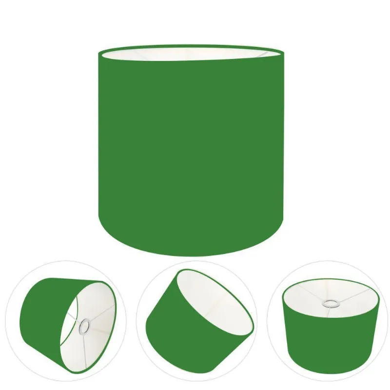 Cúpula Abajur E Luminária Cilíndrica Vivare Cp-7008 ø20x25cm - Bocal Nacional Verde-folha