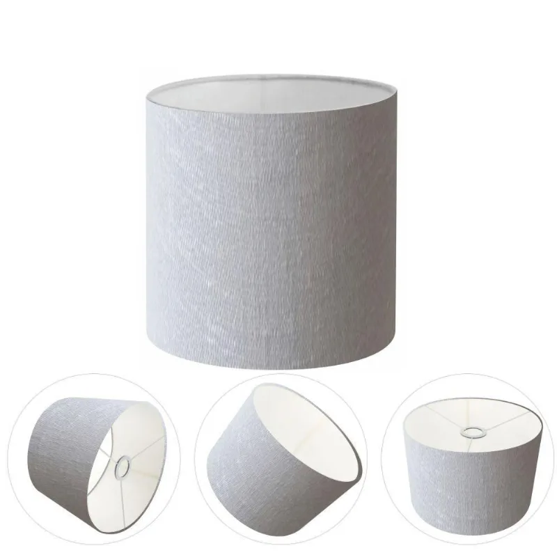 Cúpula Abajur E Luminária Cilíndrica Vivare Cp-7009 ø25x20cm - Bocal Nacional Rustico-cinza