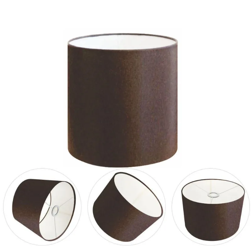 Cúpula Abajur E Luminária Cilíndrica Vivare Cp-7009 ø25x20cm - Bocal Nacional Café