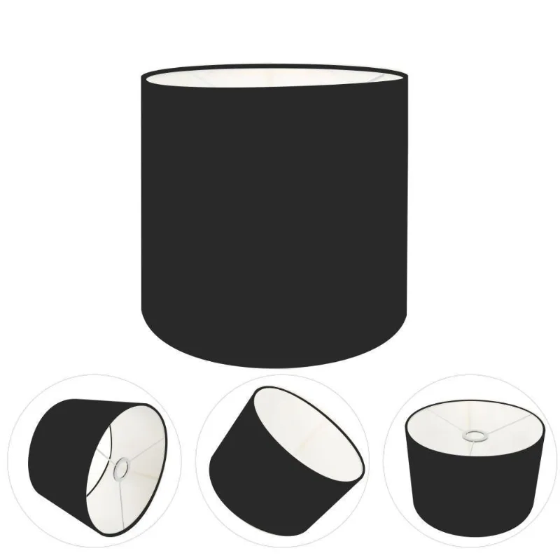 Cúpula Abajur E Luminária Cilíndrica Vivare Cp-7009 ø25x20cm - Bocal Nacional Preto