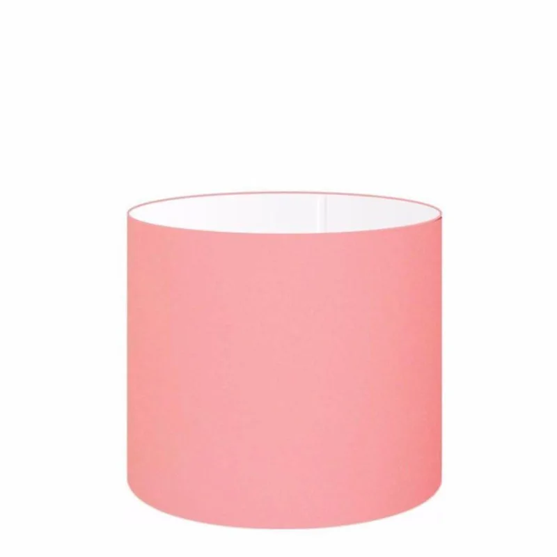 Cúpula Abajur E Luminária Cilíndrica Vivare Cp-7009 ø25x20cm - Bocal Nacional Rosa-bebê