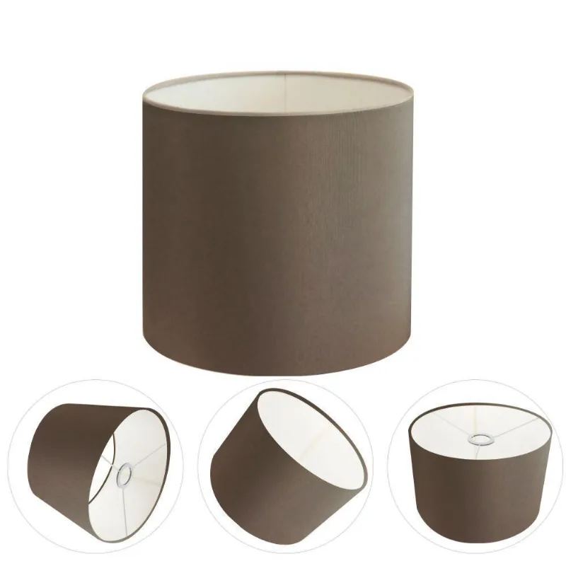 Cúpula Abajur E Luminária Cilíndrica Vivare Cp-7010 ø25x25cm - Bocal Nacional Cáqui