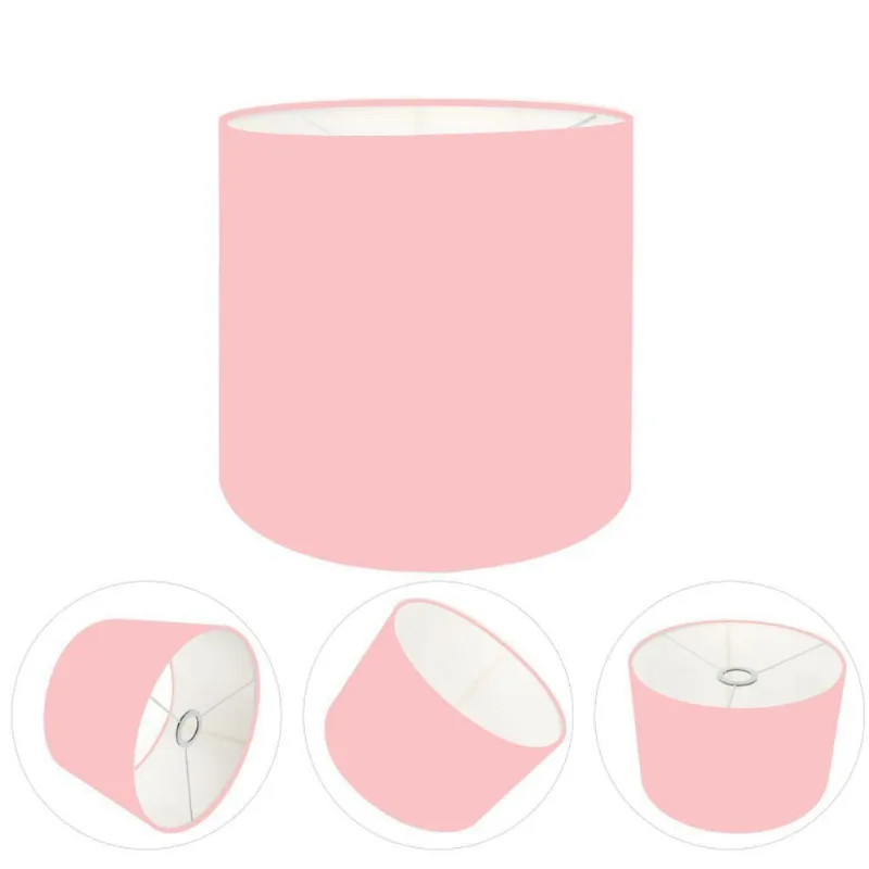 Cúpula Abajur E Luminária Cilíndrica Vivare Cp-7010 ø25x25cm - Bocal Nacional Rosa-bebê