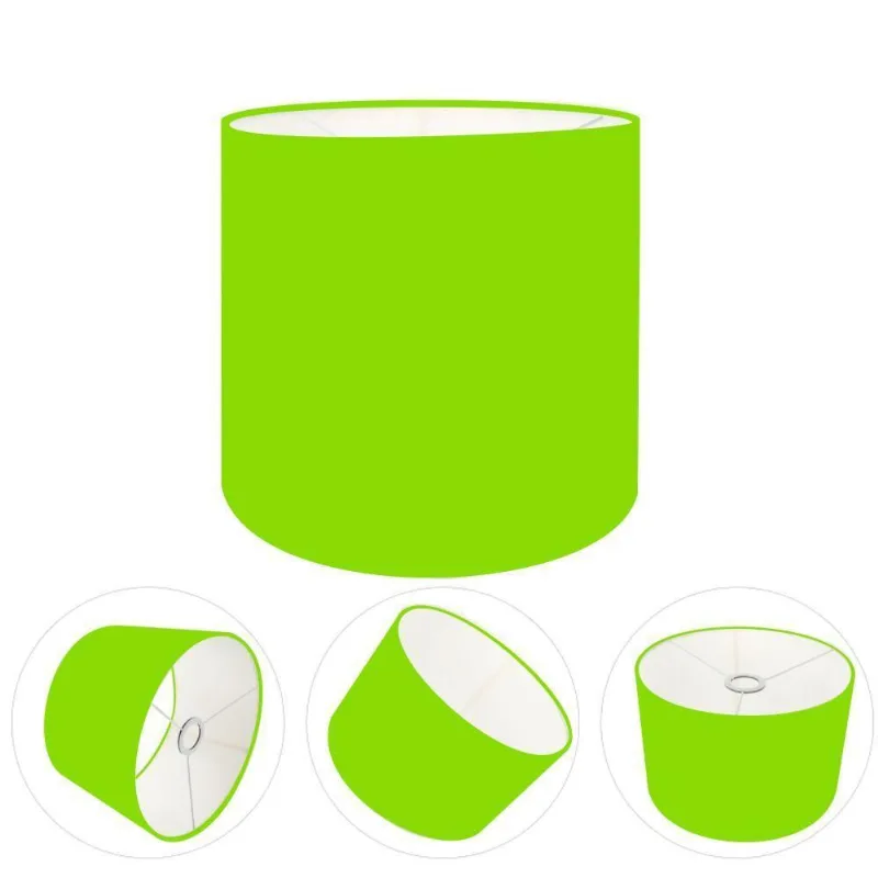 Cúpula Abajur E Luminária Cilíndrica Vivare Cp-7010 ø25x25cm - Bocal Nacional Verde-limão